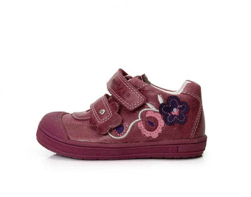 PONTE bordové kvetinové supinované detské topánky so suchým zipsom 22-27